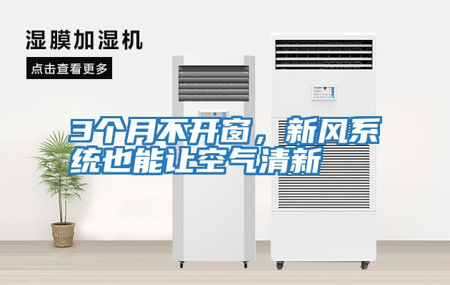 3個月不開窗，新風系統也能讓空氣清新
