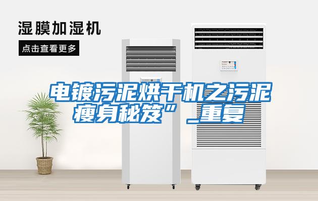 電鍍污泥烘干機之污泥瘦身秘笈”_重復(fù)