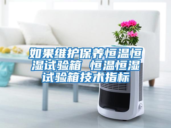 如果維護保養恒溫恒濕試驗箱 恒溫恒濕試驗箱技術指標