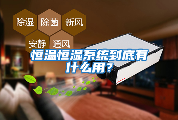 恒溫恒濕系統到底有什么用？