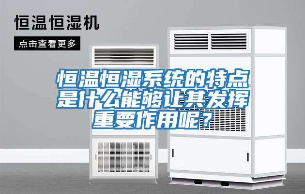 恒溫恒濕系統的特點是什么能夠讓其發揮重要作用呢？